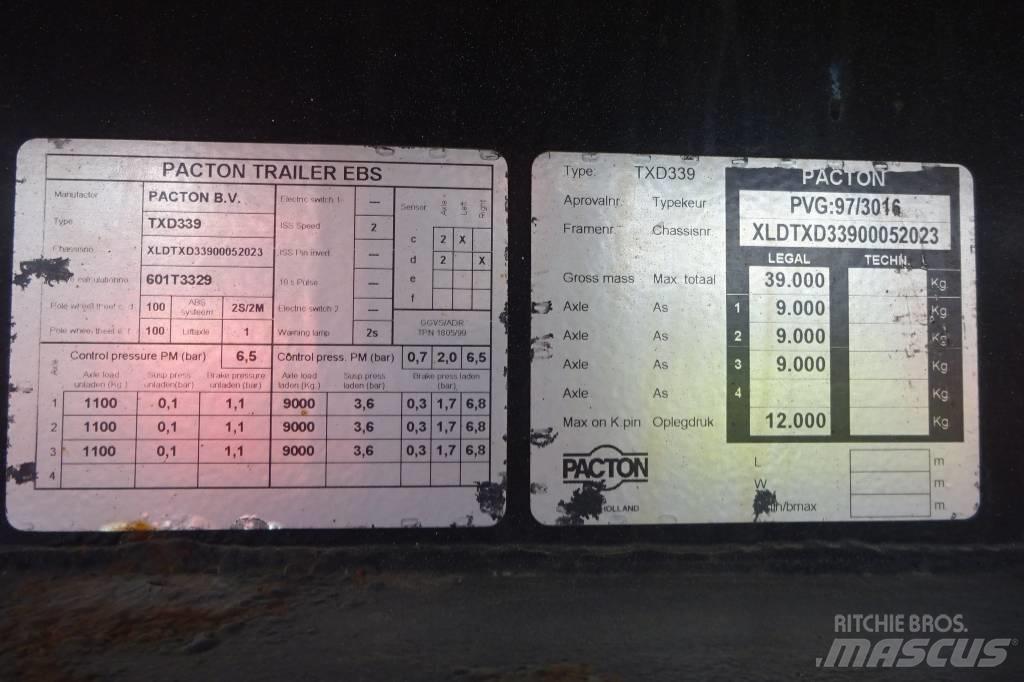 Pacton TXD339 Semi-trailer med lad/flatbed