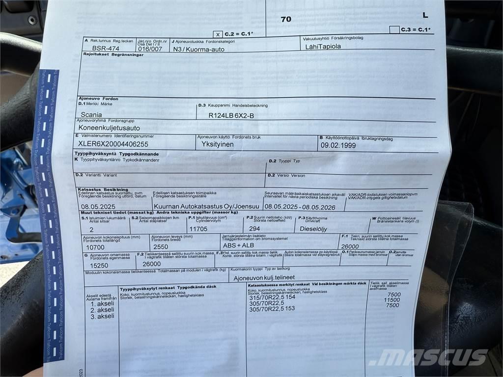 Scania R124 6X2 Lastbil med kran