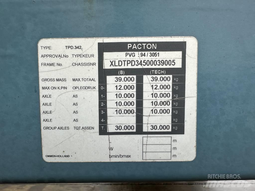 Pacton TPD 342 Semi-trailer med lad/flatbed