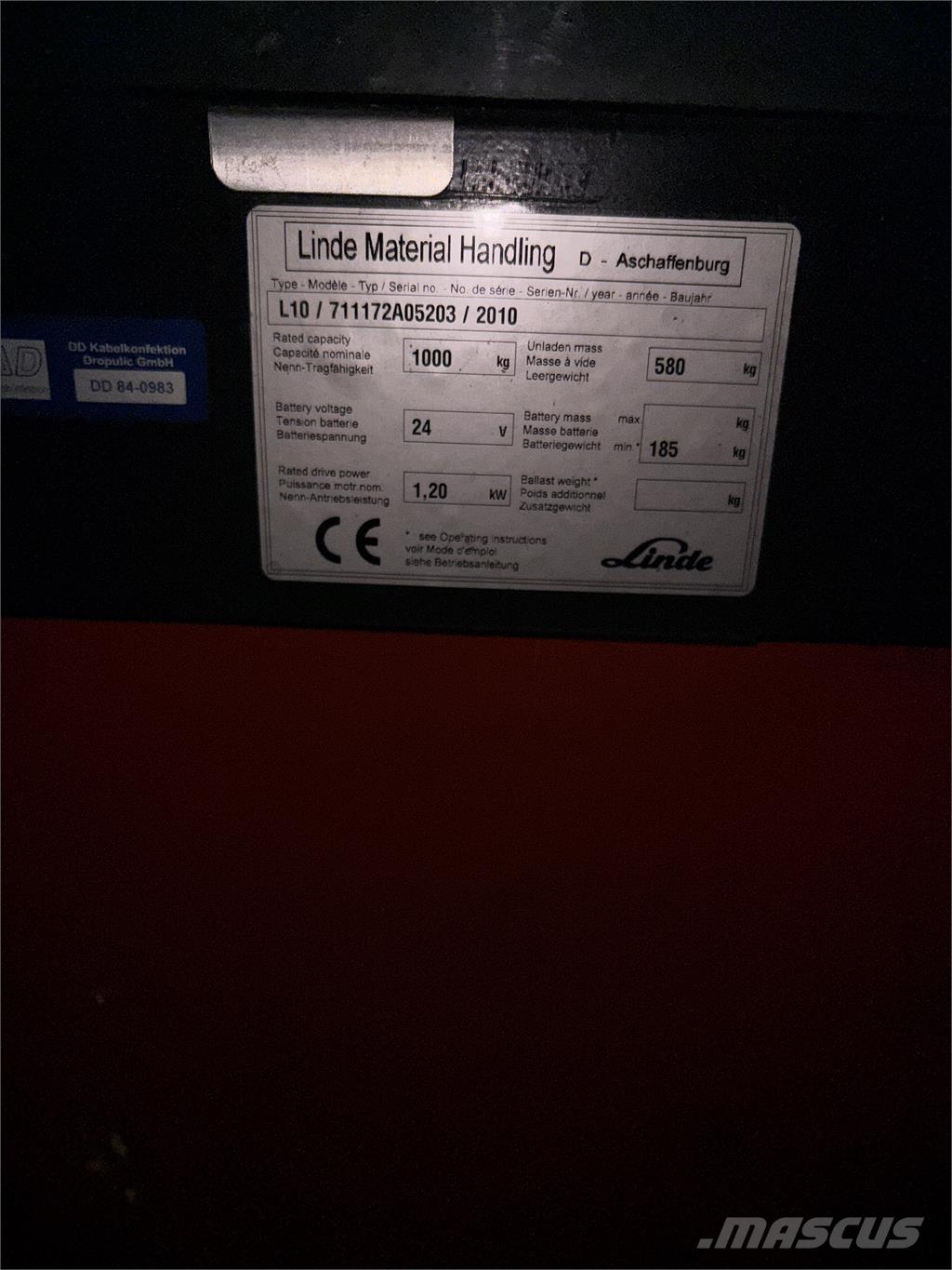 Linde L10 defekt Selvkørende stablere