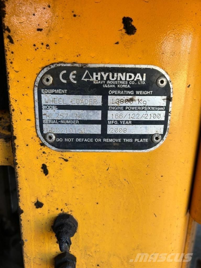 Hyundai HL 757-7 A Læssemaskiner på hjul