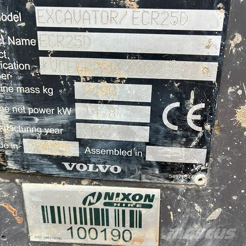 Volvo ECR25D Minigravemaskiner