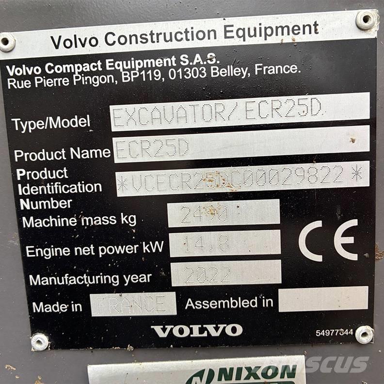 Volvo ECR25D Minigravemaskiner