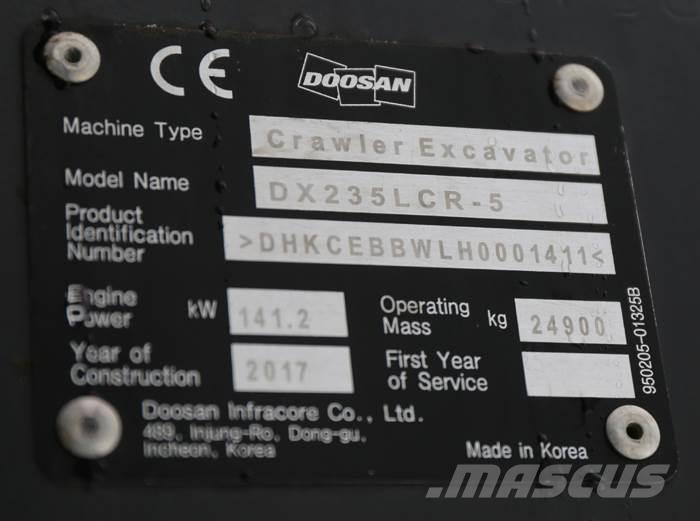 Doosan DX235LCR-5 Gravemaskiner på larvebånd