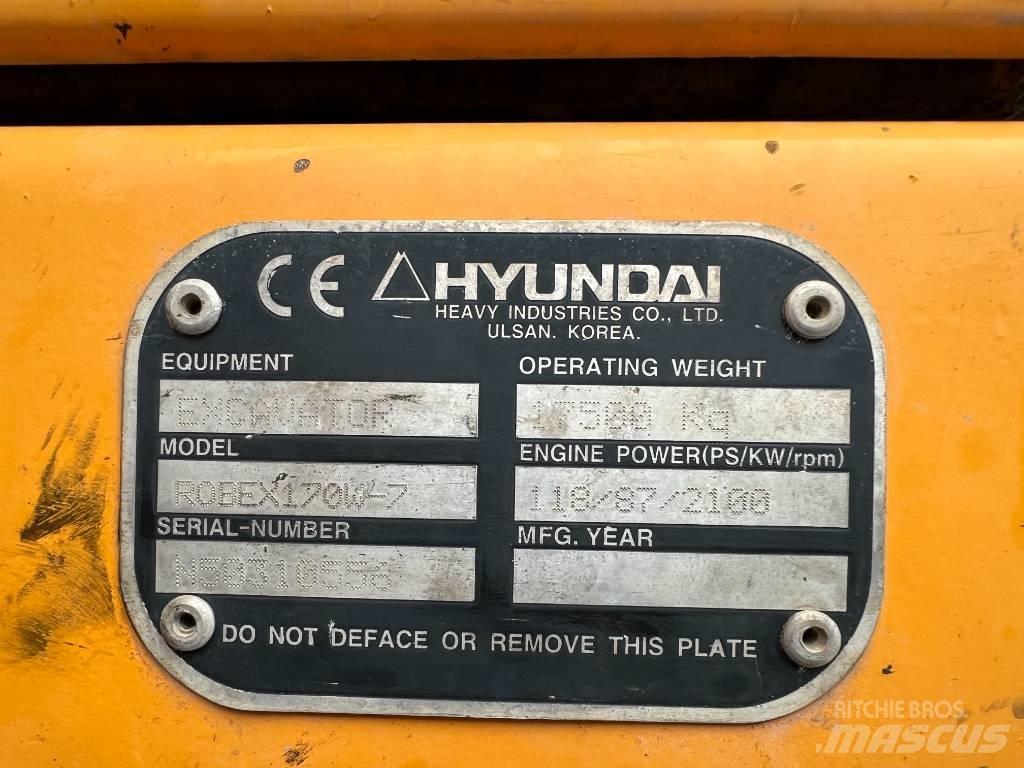 Hyundai R 170W-7 Gravemaskiner på hjul