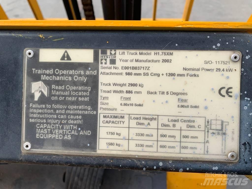 Hyster H 1.75 XM LPG gaffeltrucks