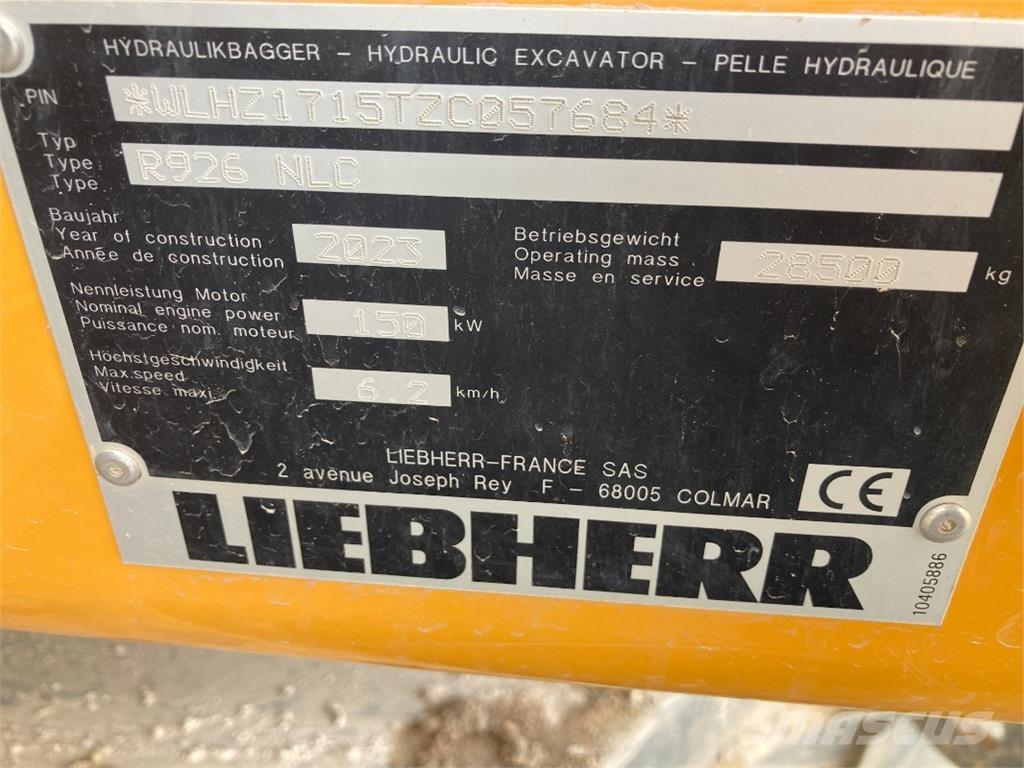 Liebherr R926 Gravemaskiner på larvebånd