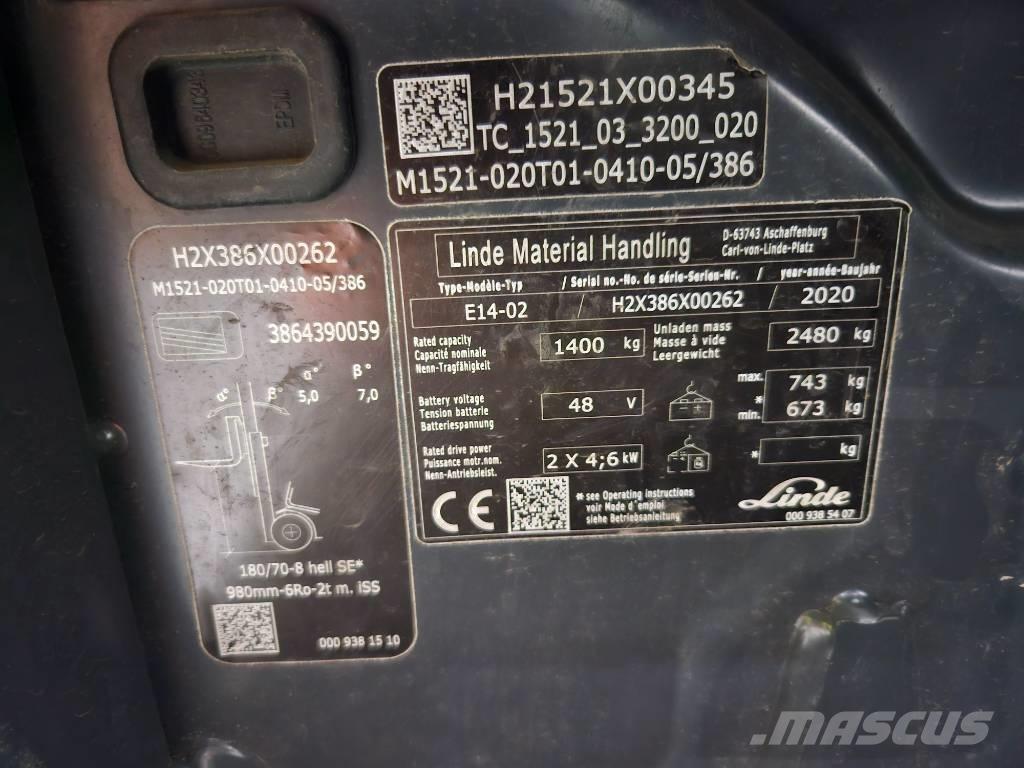 Linde E14 El gaffeltrucks