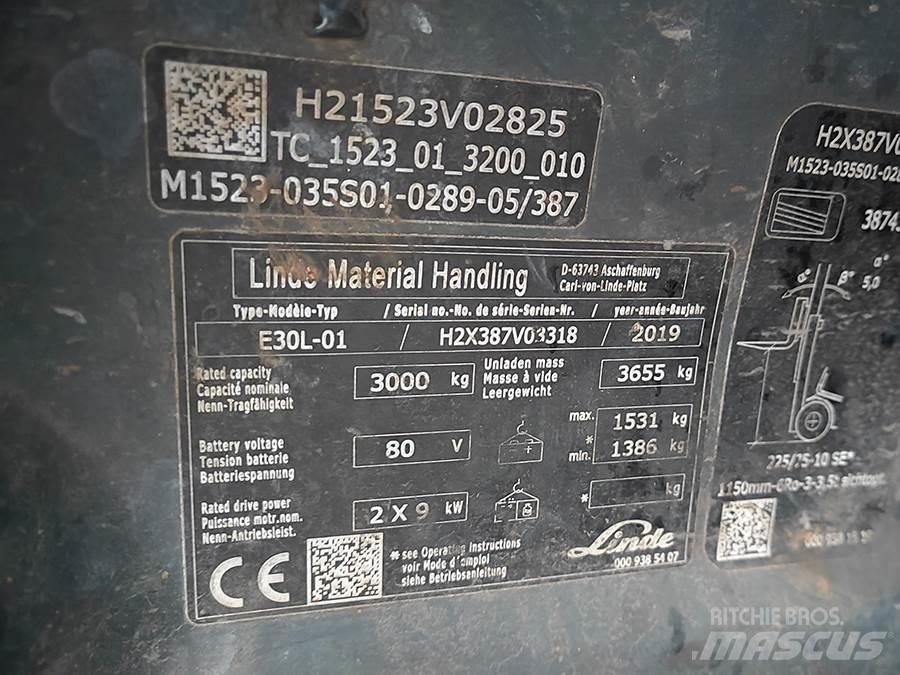 Linde E30L-01 El gaffeltrucks