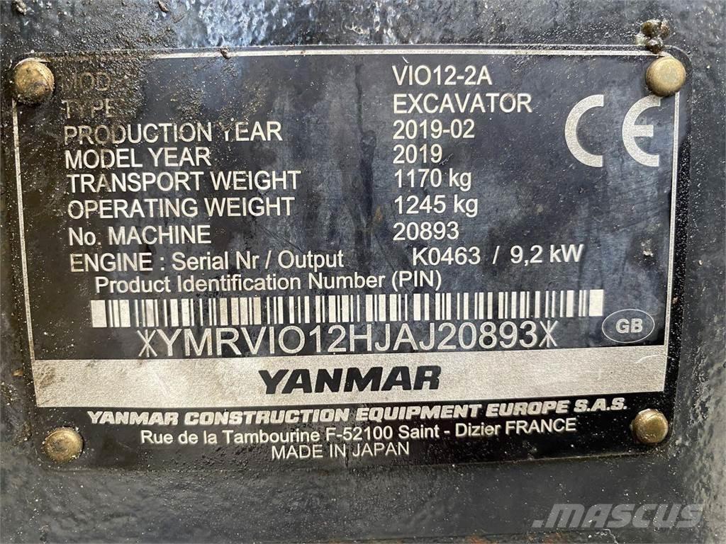 Yanmar VIO12 Gravemaskiner på hjul