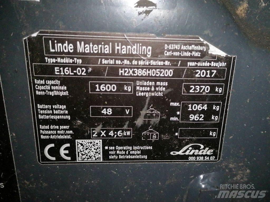 Linde E16L-02 El gaffeltrucks