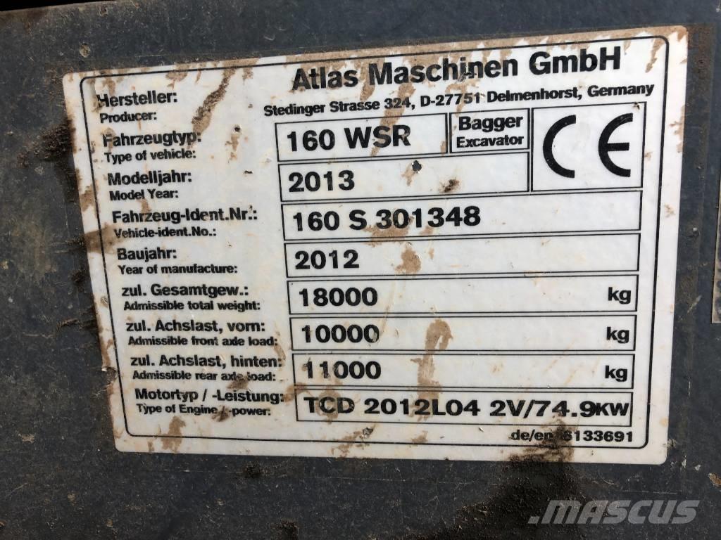 Atlas 160 WSR Gravemaskiner på hjul