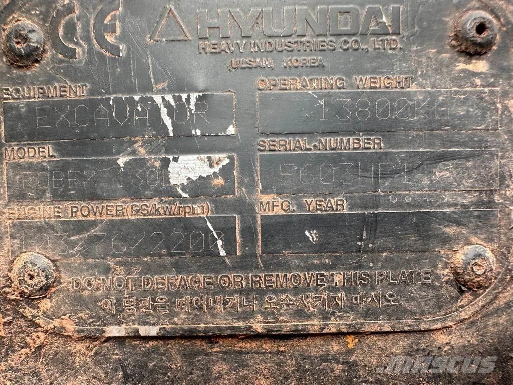 Hyundai 130 LC3 Gravemaskiner på larvebånd