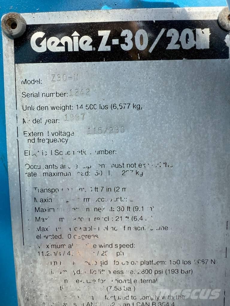 Genie Z 30/20 Bomlifte med knækarm