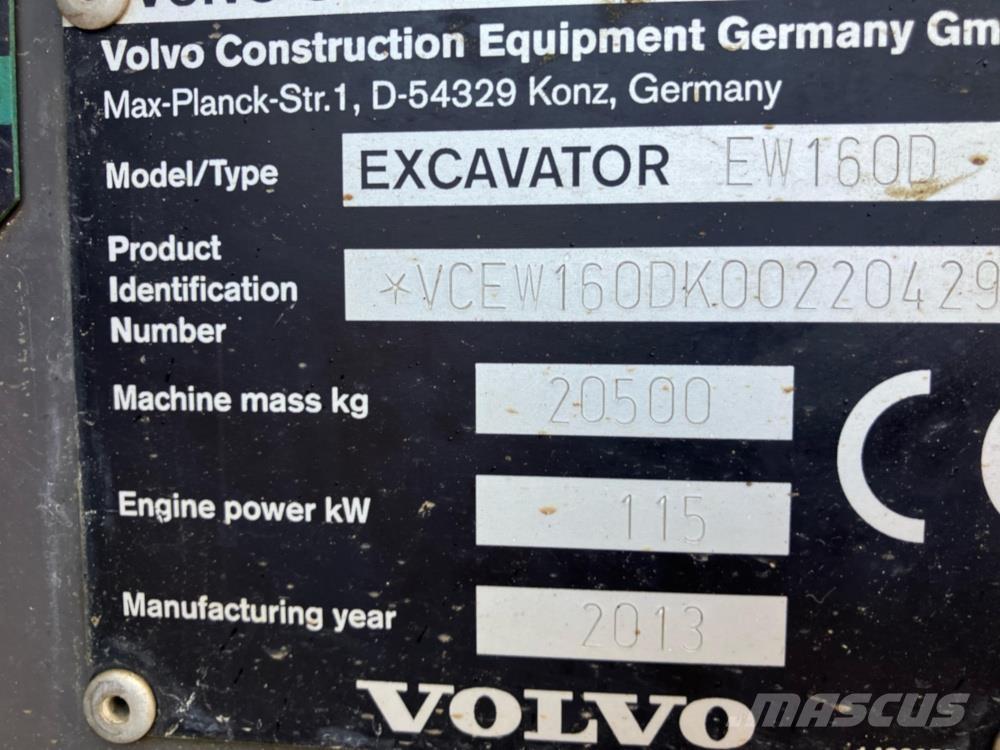 Volvo EW160D Gravemaskiner på hjul