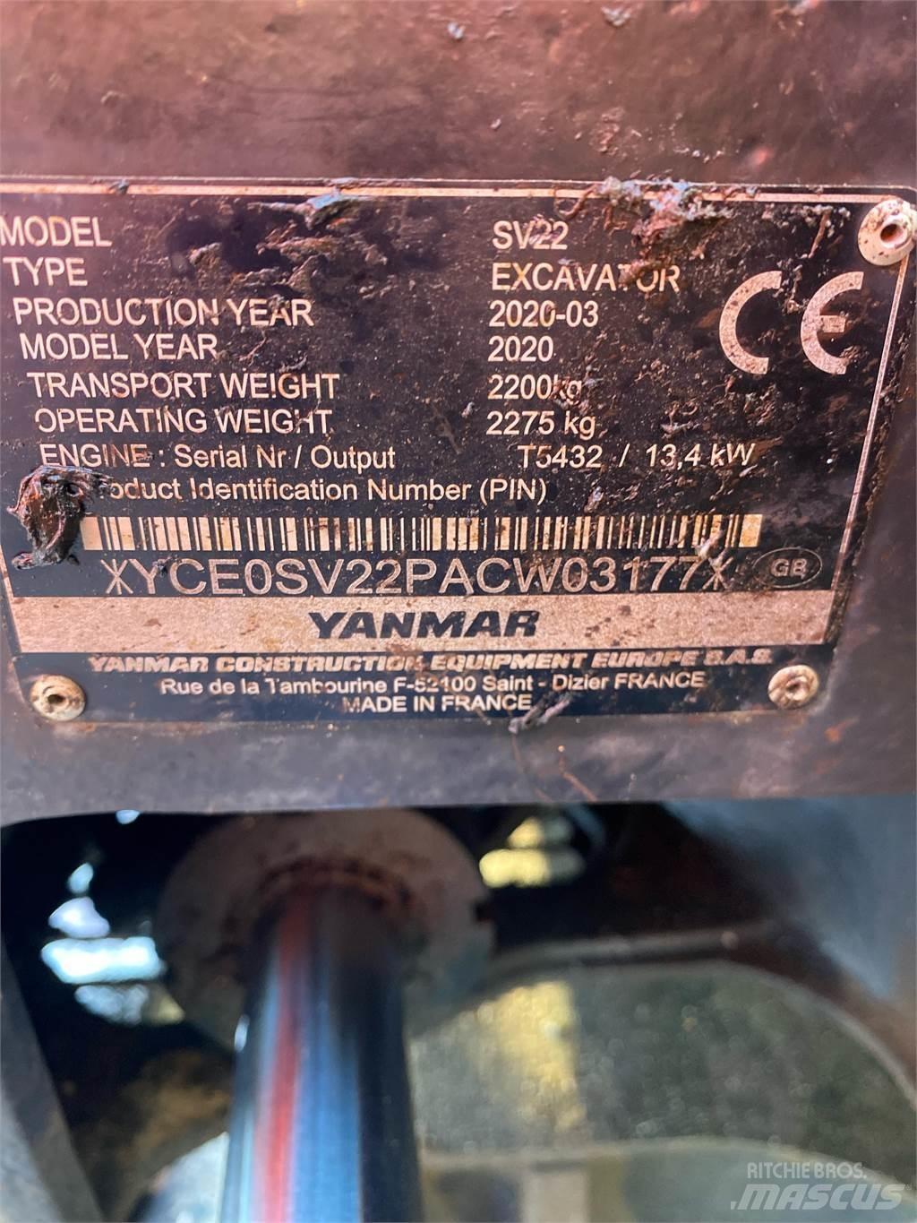 Yanmar SV22 Minigravemaskiner