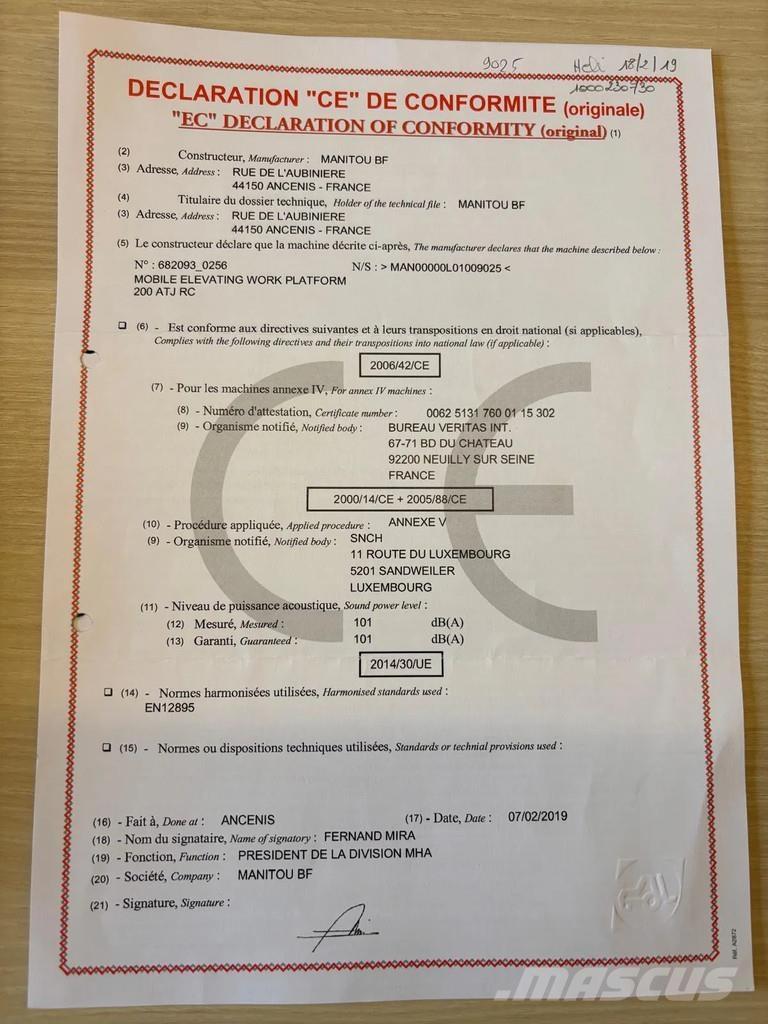 Manitou 200 ATJ Bomlifte med knækarm
