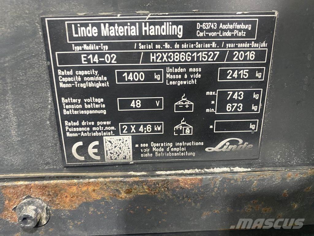 Linde E14-02 El gaffeltrucks