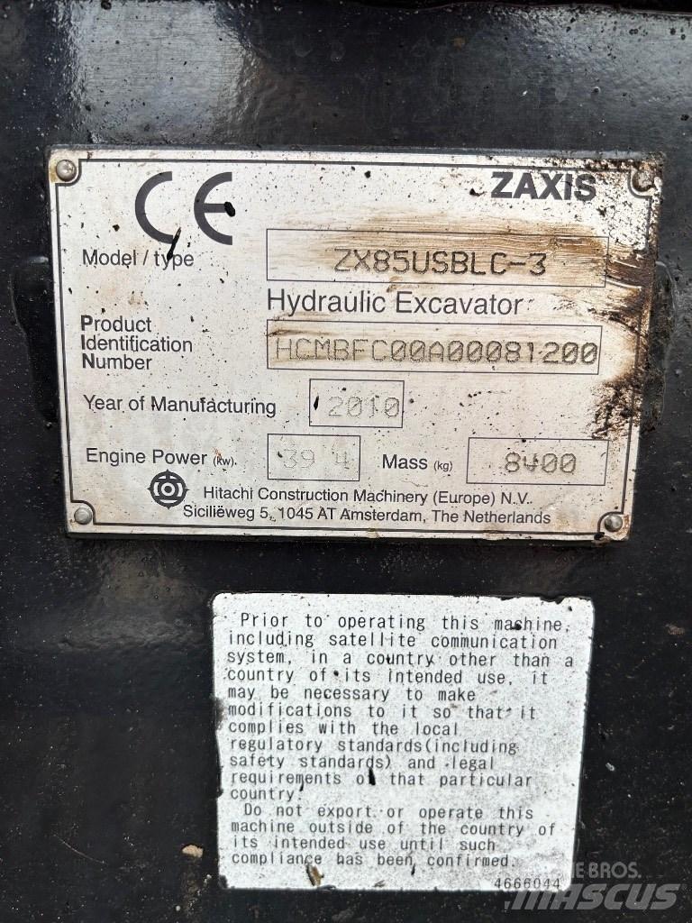 Hitachi Zaxis 85 USB Midi-gravemaskiner 7t - 12t