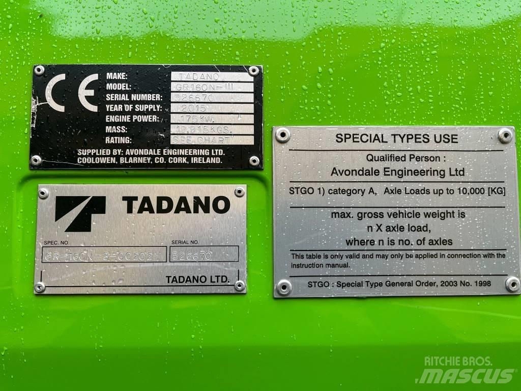 Tadano GR 160 n3 Kraner til hårdt terræn