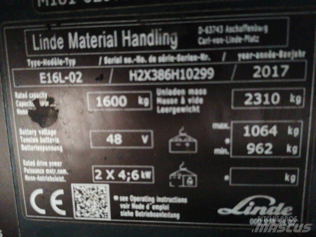 Linde E16L-02 El gaffeltrucks
