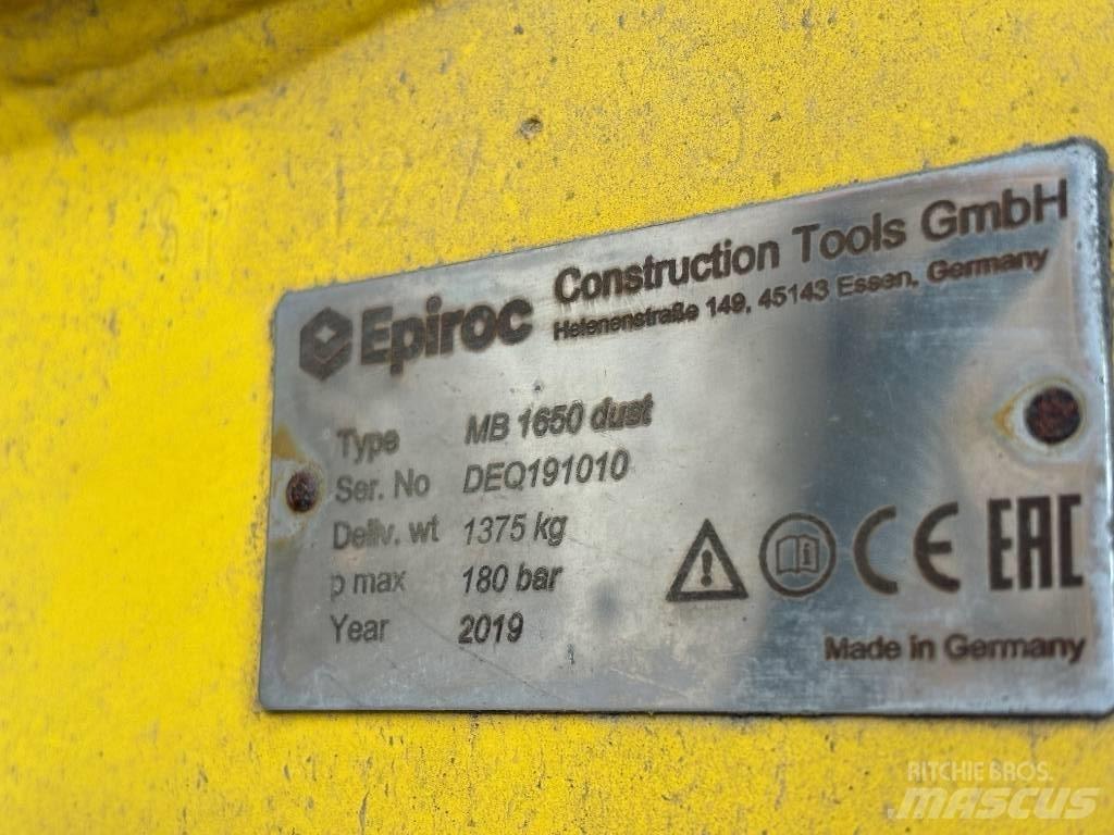 Epiroc MB 1650 Dust Hydraulik / Trykluft hammere