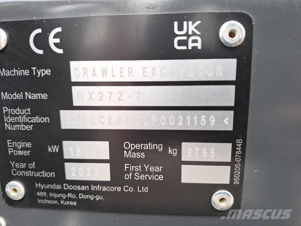 Develon DX 27 Z-7 Minigravemaskiner