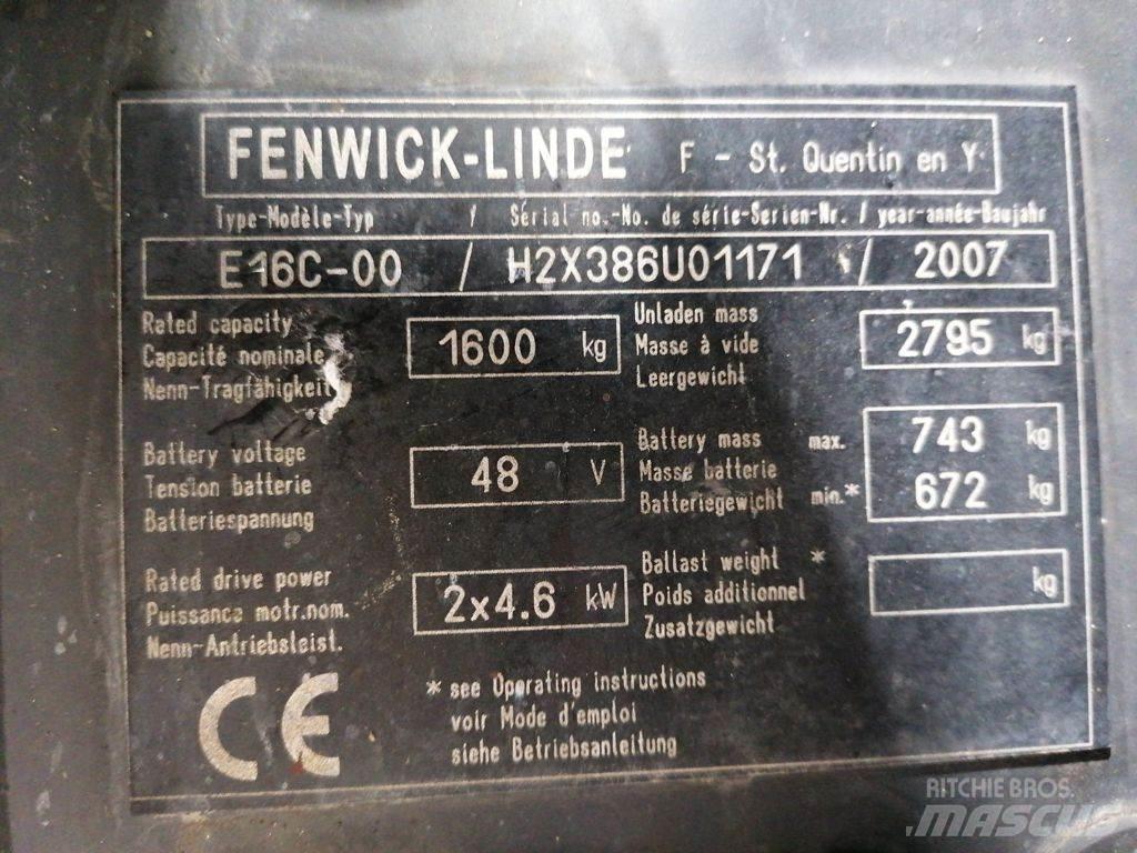 Linde E16C-00 El gaffeltrucks