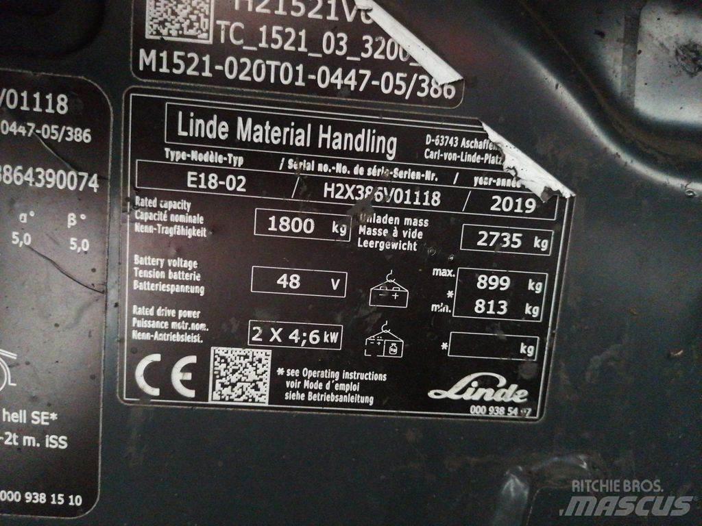 Linde E18-02 El gaffeltrucks