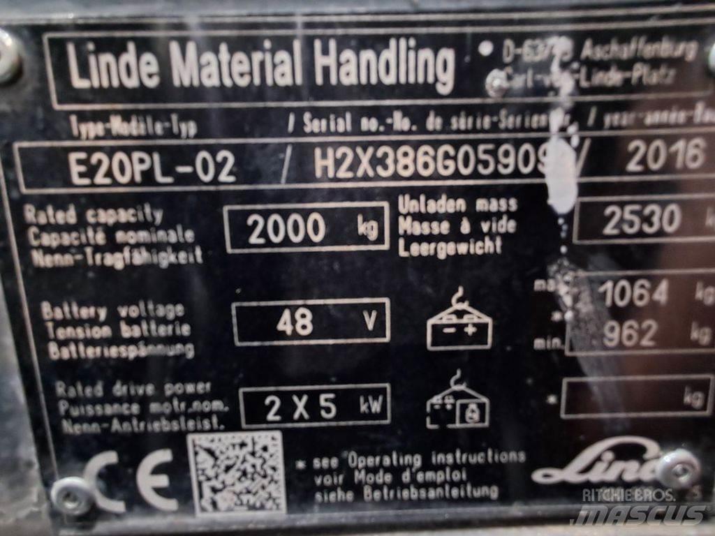 Linde E20PL-02 El gaffeltrucks