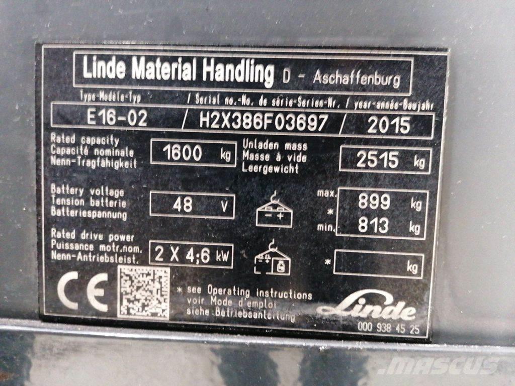 Linde E16-02 El gaffeltrucks