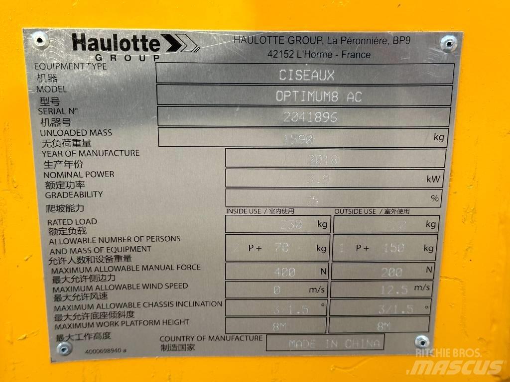 Haulotte OPTIMUM 8 Saxlifte