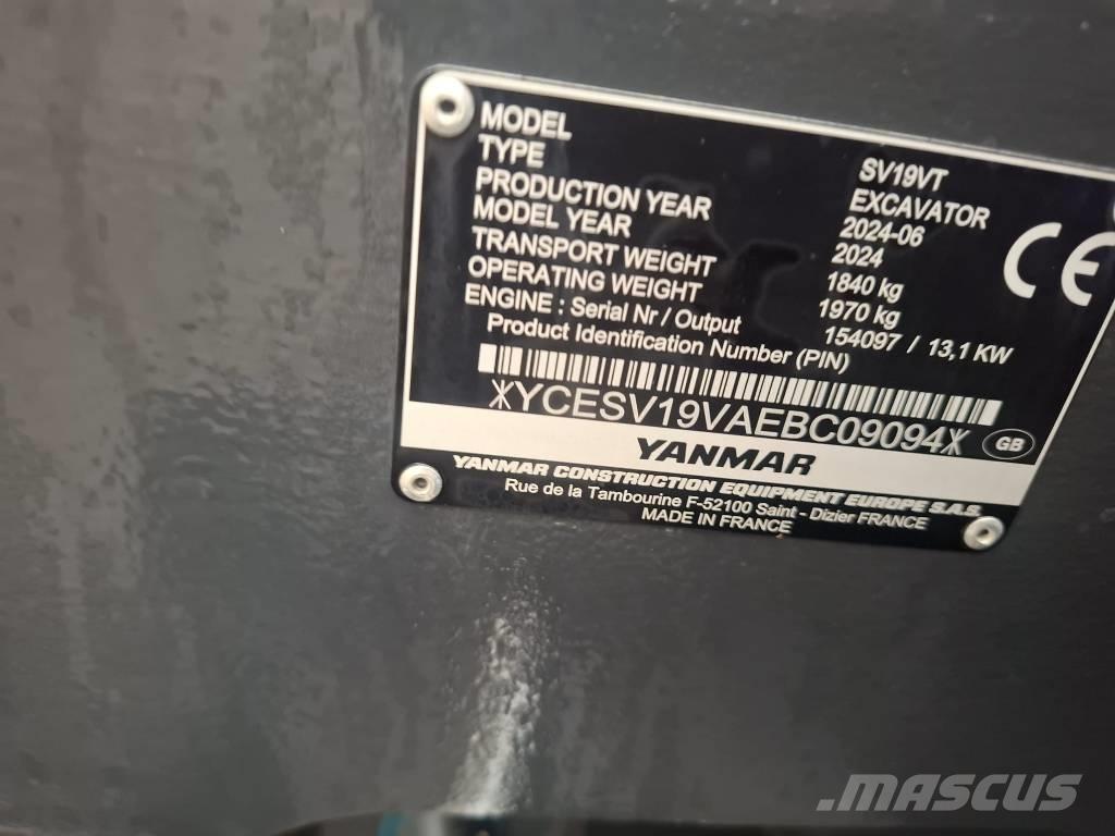 Yanmar SV 19 VT Minigravemaskiner