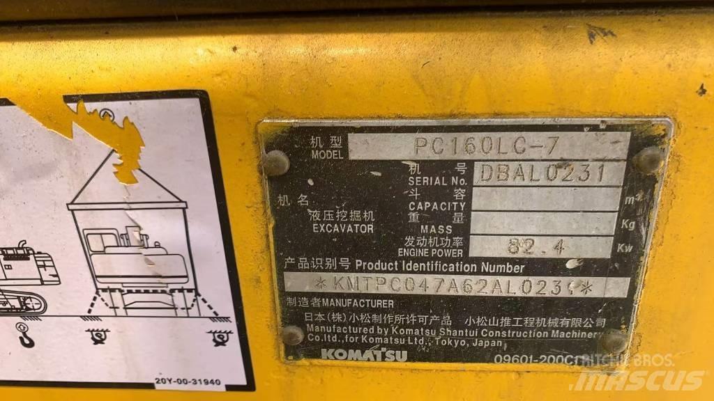 Komatsu PC 160 LC Gravemaskiner på larvebånd