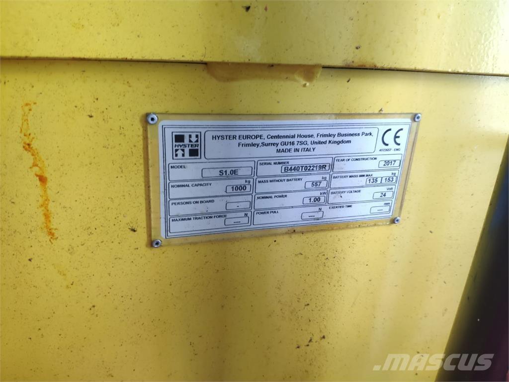 Hyster S1.0E Selvkørende stablere