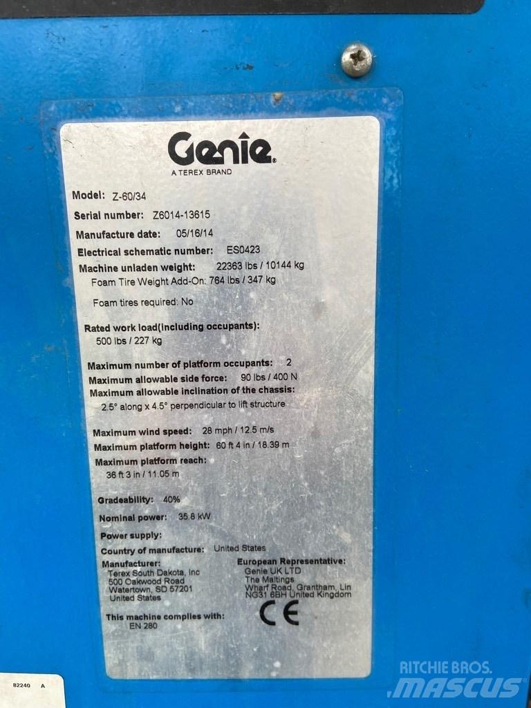 Genie Z 60/34 RT Bomlifte med knækarm
