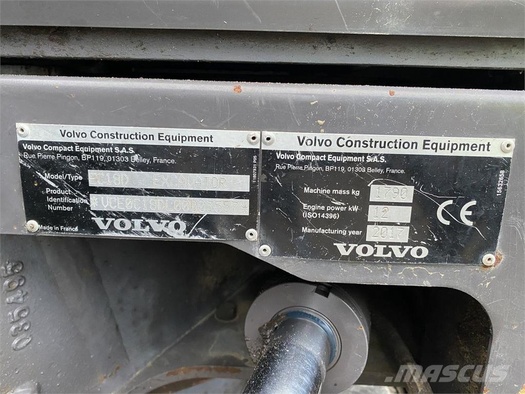 Volvo EC18D Gravemaskiner på hjul