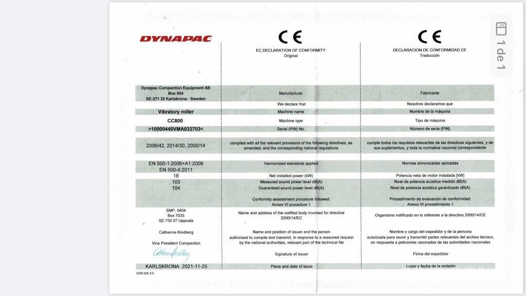 Dynapac CC 800 Plus Tvilling tromle