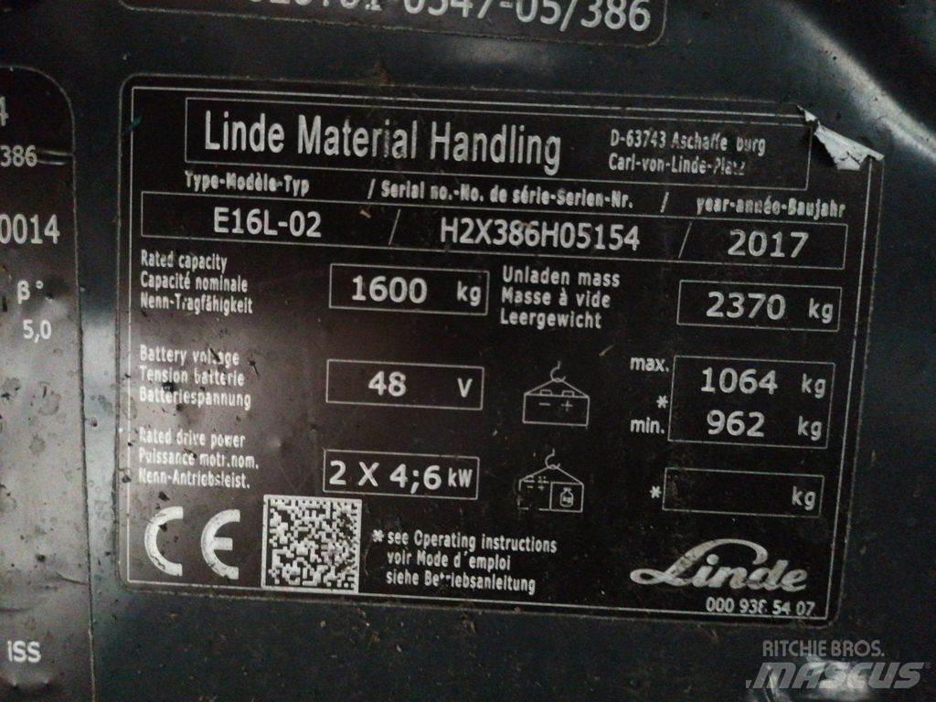 Linde E16L-02 El gaffeltrucks