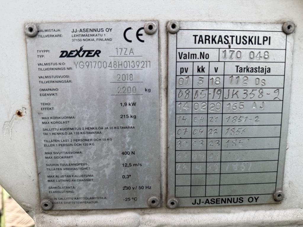 Dexter 17ZA Trailermonterede lifte