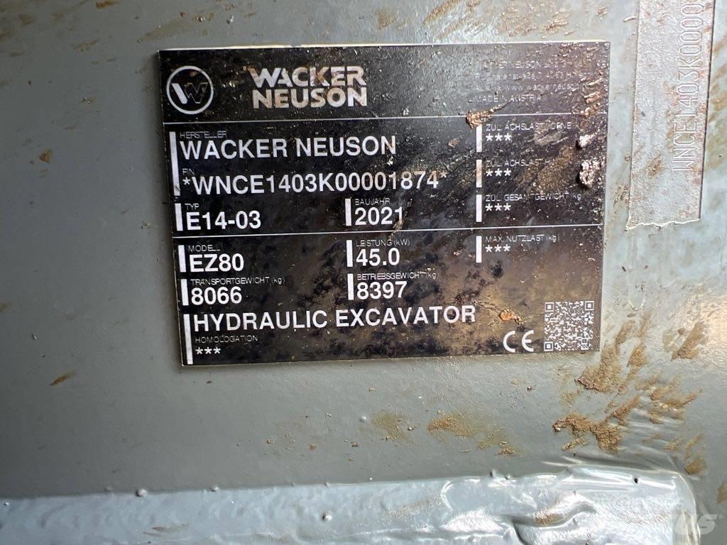 Wacker Neuson EZ80 Gravemaskiner på larvebånd