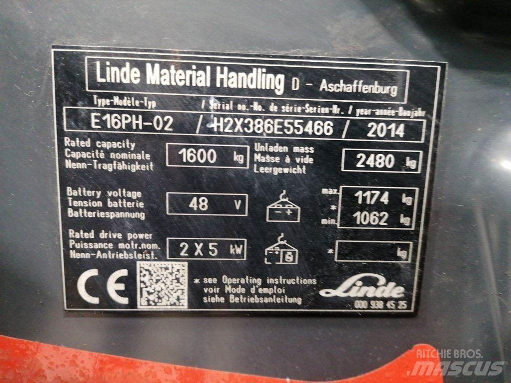 Linde E16PH-02 El gaffeltrucks