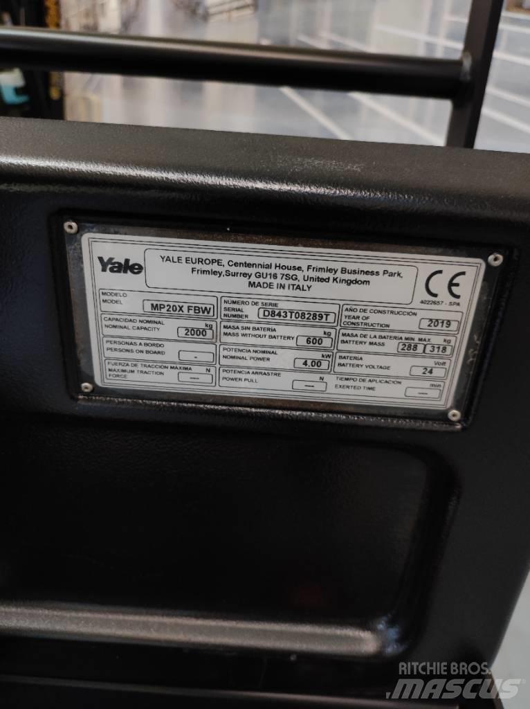 Yale MP20X El-palleløftere med platform