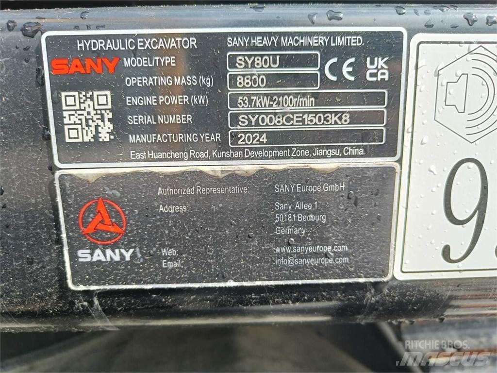 Sany SY80U Midi-gravemaskiner 7t - 12t