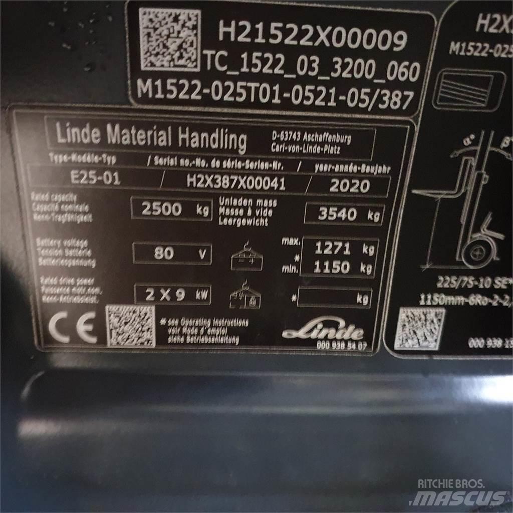Linde E25 El gaffeltrucks