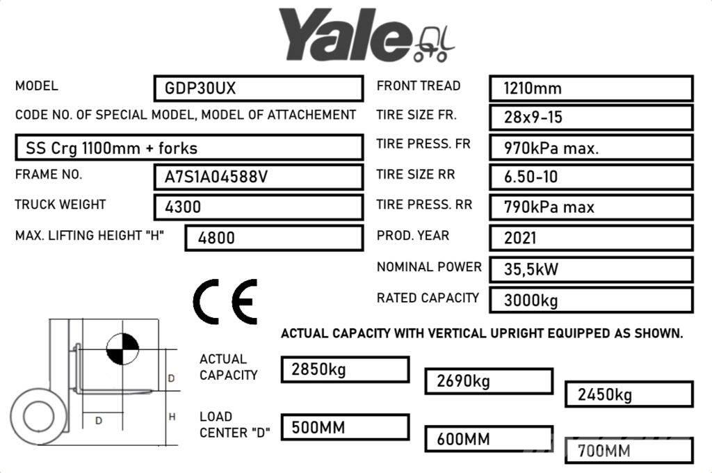 Yale GDP30UX Diesel gaffeltrucks