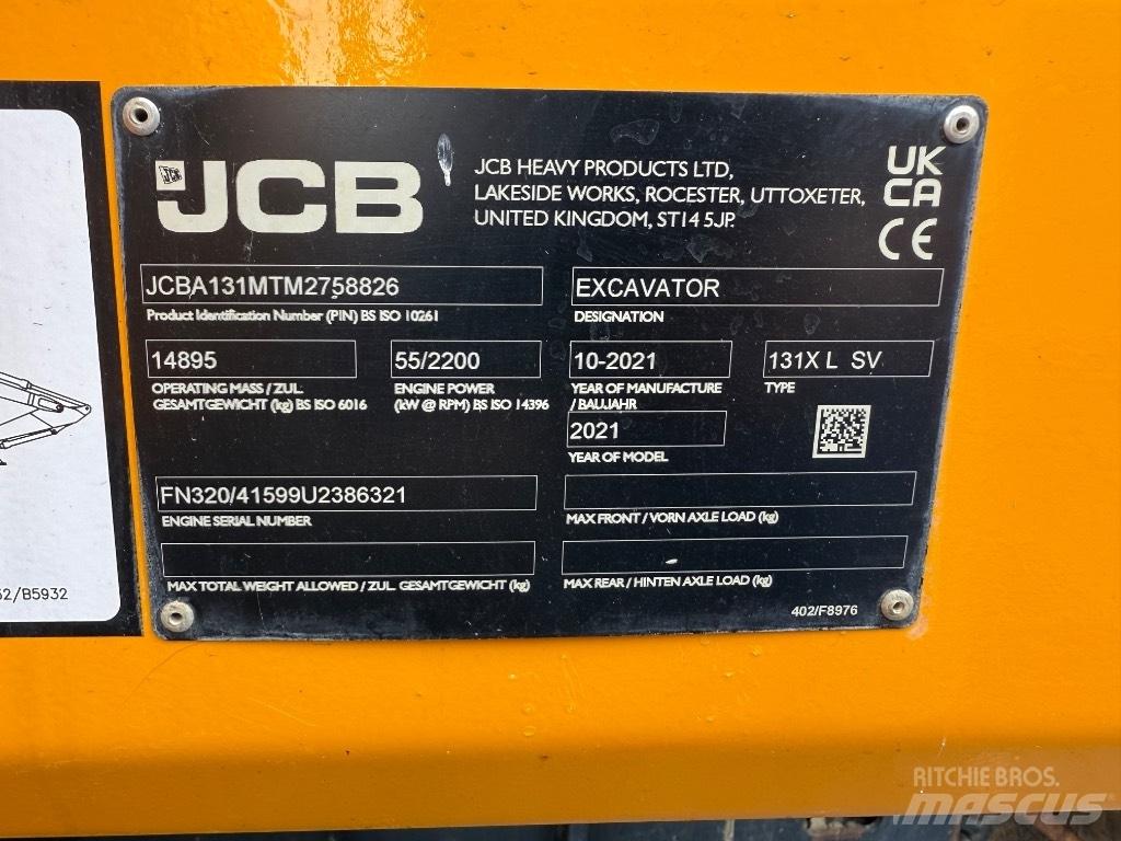 JCB 131X L SV Gravemaskiner på larvebånd