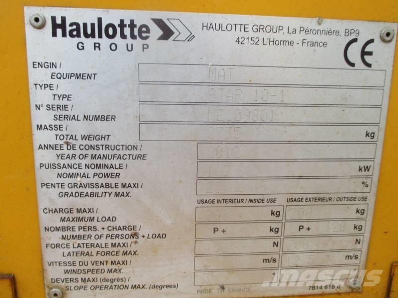 Haulotte Star 10 Søjlelifte