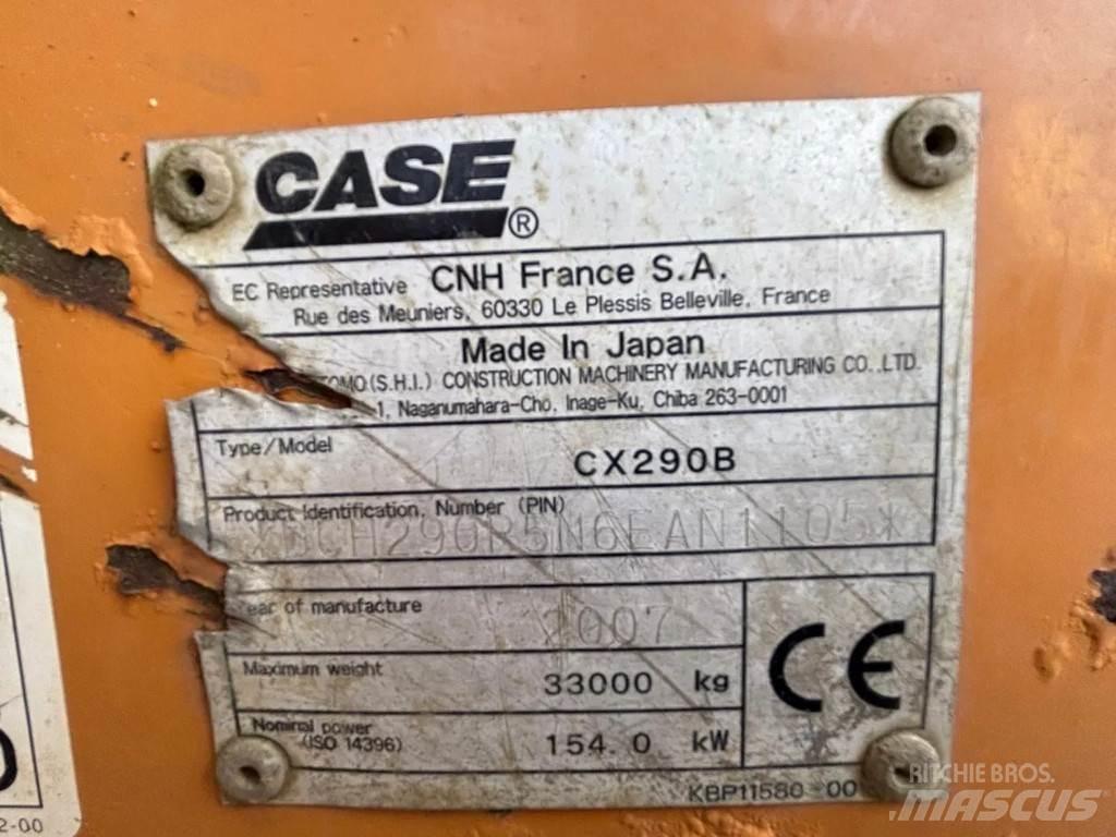 CASE CX290B Gravemaskiner på larvebånd