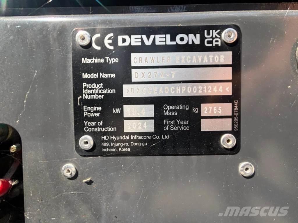Doosan DX27Z-7 Minigravemaskiner